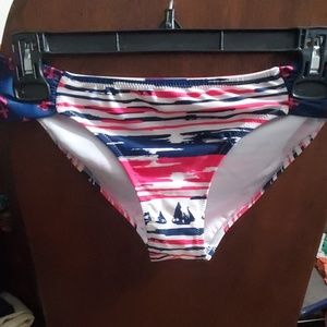 Red, white, and blue bikini bottoms